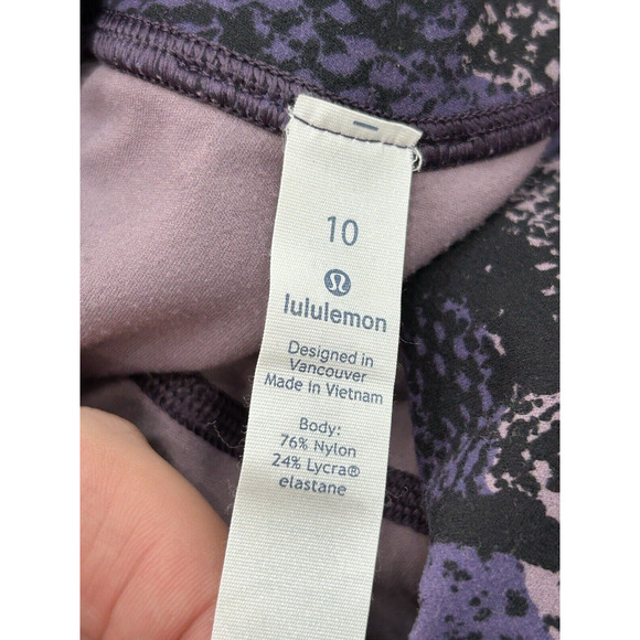Lululemon Womens Sz 10 Align Pant II 25" Rip Wave Purple Thunder Black Legging - Picture 7 of 10